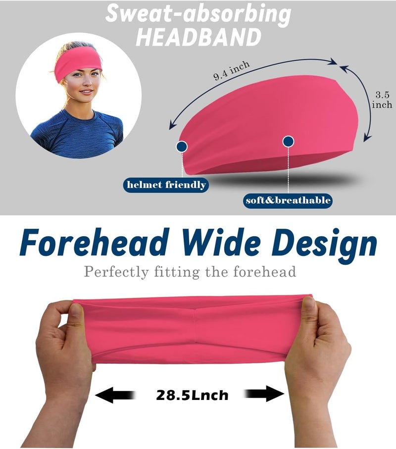 Supeniu Headband for Men & Women, Sweat Wicking Sports Sweatband Headbands, Workout Running Training Yoga Basketball Hairband - Image 2